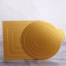 6-Polegada 8-Polegada 10-Polegada cor do ouro grosso duro tapete de papel almofada de bolo suporte de fundo de cartão de ouro mousse almofada de aniversário bolo titular