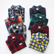 Осенне-зимняя детская одежда клетчатые футболки из натурального хлопка с длинными рукавами детская одежда повседневные топы в Корейском стиле Одежда для маленьких мальчиков