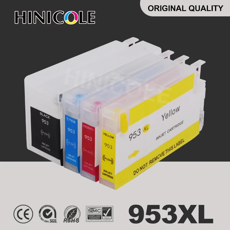 Hinicole 1set 953 953XL Refillable Ink Cartridge with ARC Chip