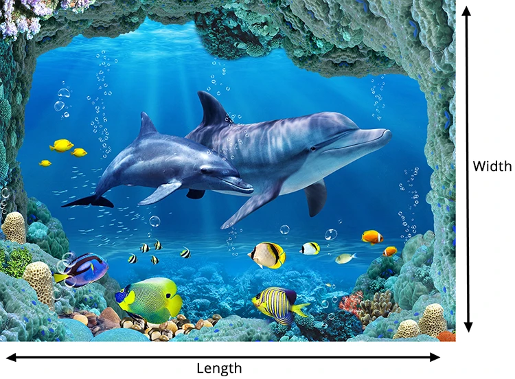 Пользовательские фото обои 3D стерео подводный мир дельфины 3D напольная плитка фрески ванная комната Гостиная Водонепроницаемый ПВХ обои s