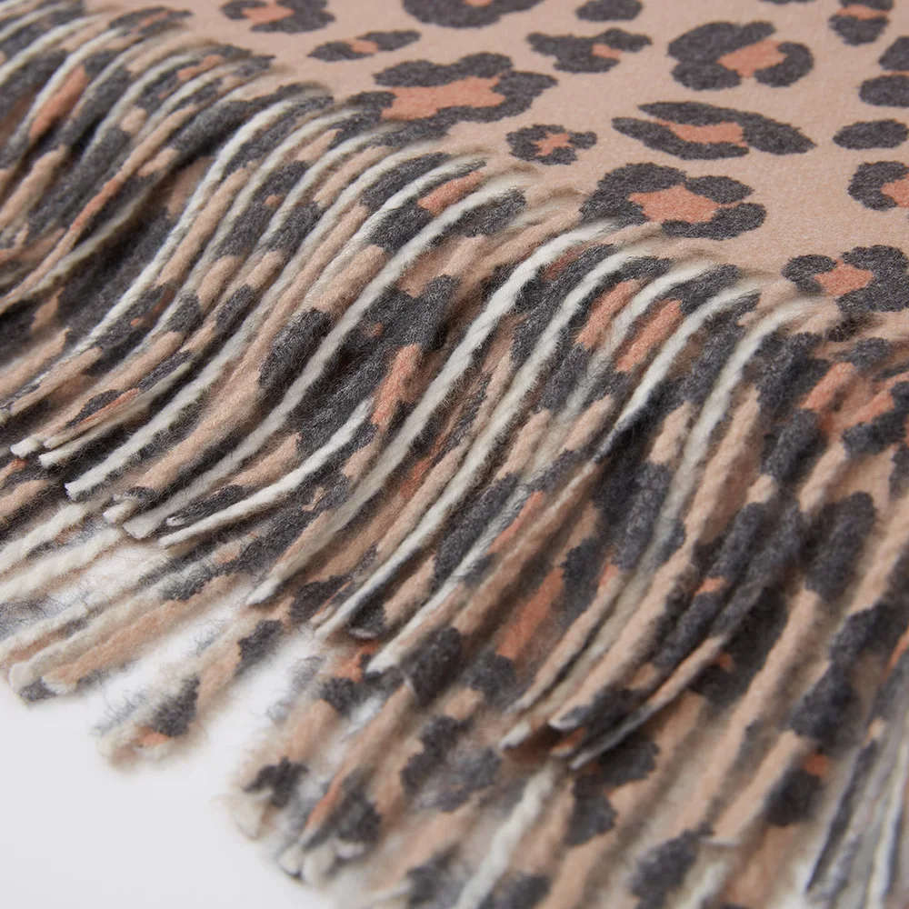Tanie Metersbonwe 2019 moda zimowa klasyczny Leopard szalik kobiet Cuit Tassel utrzymać ciepły szalik damski
