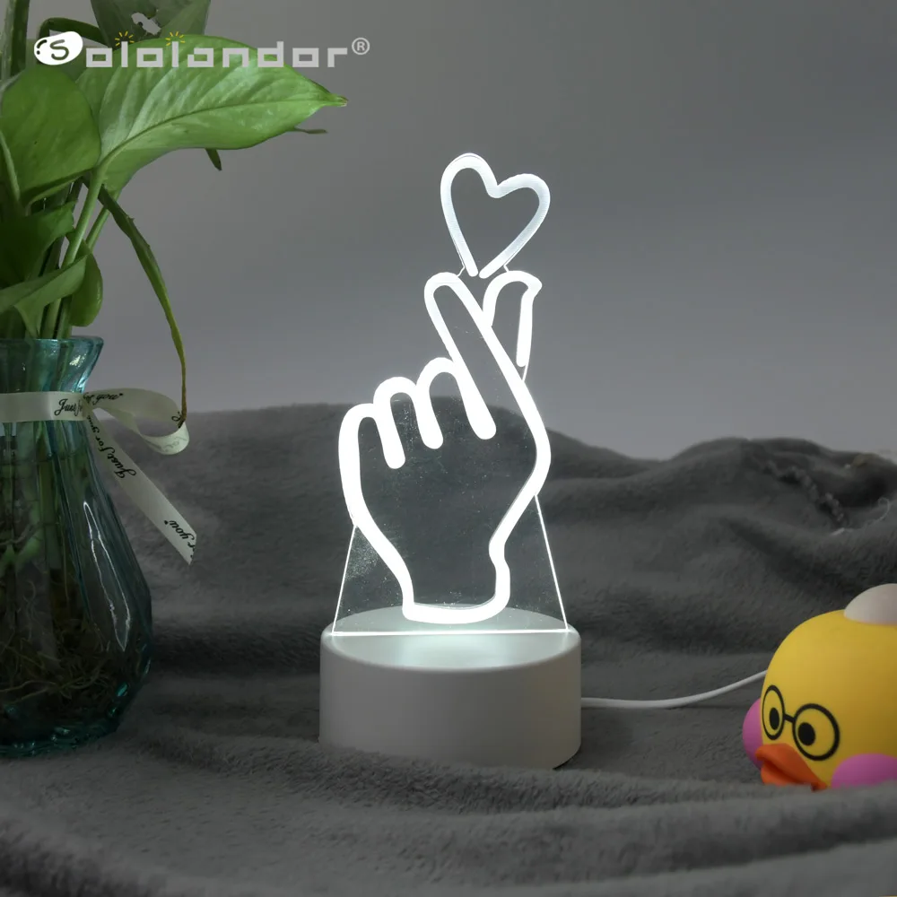 

New 3 Colors I Love You LED Light 3D Night Light LED Table Lamps Table Lamp Eye Protection Acrylic Board Color Lamp For Bedroom