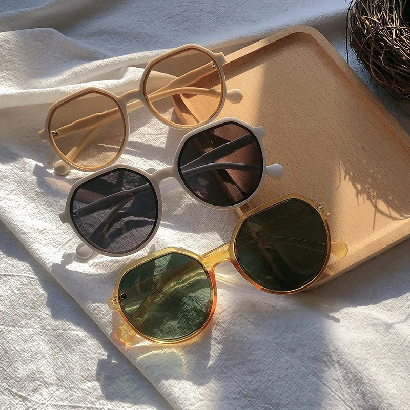 2021 New Fashion Style All-match Trend Su Personalized Round Frame Su Ins Trend Candy Color Big Frame_voghion.com