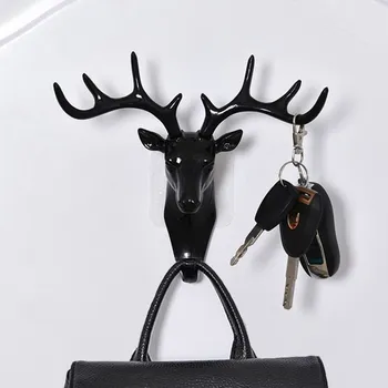 

Wall Hanging Hook Self Adhesive Deer Head Antlers for Hanging Clothes Scarf Key Hanger Rack Wall Decoration Display Racks Hook