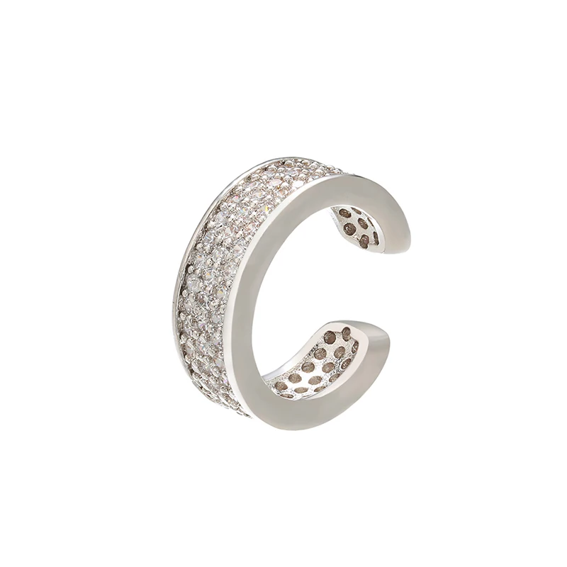 ZHUKOU одна пара/2 шт. 14x14 мм Элегантный Золотой и серебряное кольцо с кристаллом/Ушная клипса для женщин ожерелье/серьги Модель: VE114 - Цвет: silver