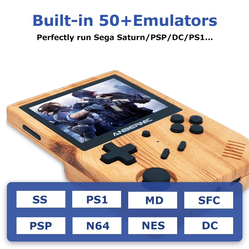 New RG351V Retro Handheld Game Console Uses The 351 EIEC System Suitable For PS1/PSP/N64 Emulators Built-in 50000+ Classic Games