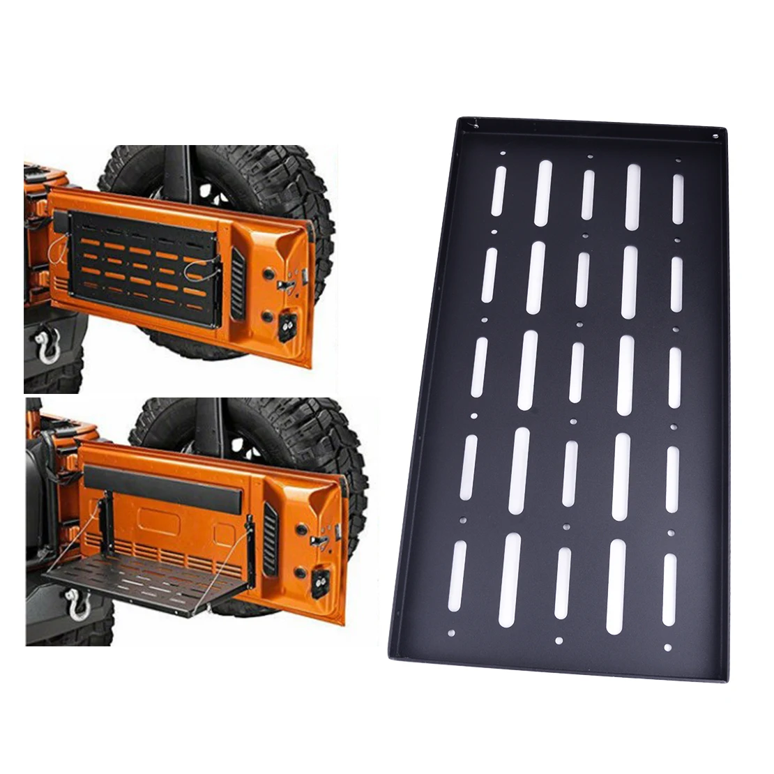 US $170.24 Foldable Multifunction Tailgate Rear Door Cargo Storage Bracket Table Shelf Support Storage Fit For Jeep Wrangler JK 20072017