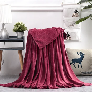 Soft Warm Coral Fleece Flannel Blankets for Beds Faux Fur Mink Throw Solid Color Sofa Cover Bedspread Winter Plaid Blankets 6