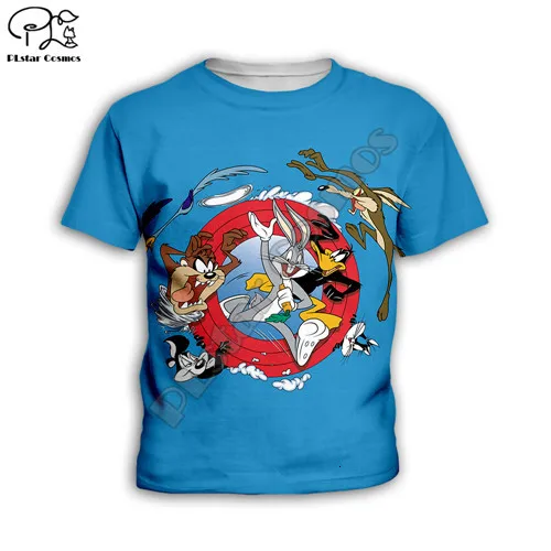 Kids t shirts Детская толстовка с капюшоном с 3D принтом «Багз Банни», толстовка с уткой детское осеннее пальто Одежда для маленьких мальчиков и девочек Looney ttes футболка с застежкой-молнией, штаны - Цвет: Kids t shirts