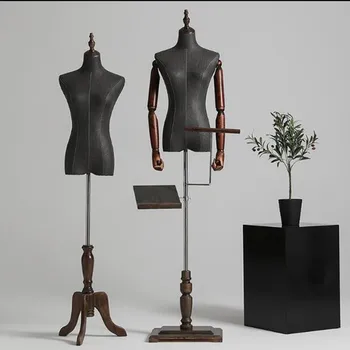 

4style female mannequin body half length model suit, trousers, bracket, display clothing store wood dase Adjustable height D290