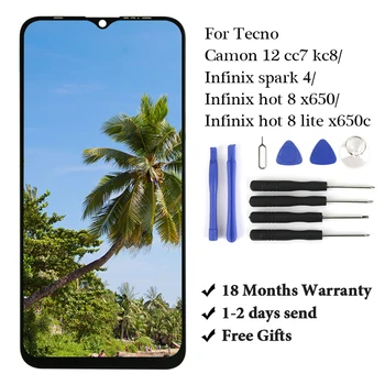 

10 PCS Brand New For Tecno Camon 12 cc7 kc8 / Infinix spark 4/Infinix hot 8 X650 Lcd Digitizer High Quality Assembly Replacement
