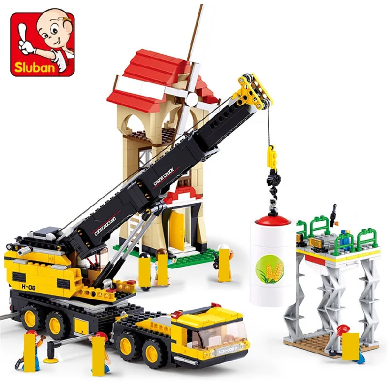

767Pcs City Engineering Crane Truck Model Building Blocks Sets Kits Technic DIY Brinquedos Bricks Educational Toys for Children