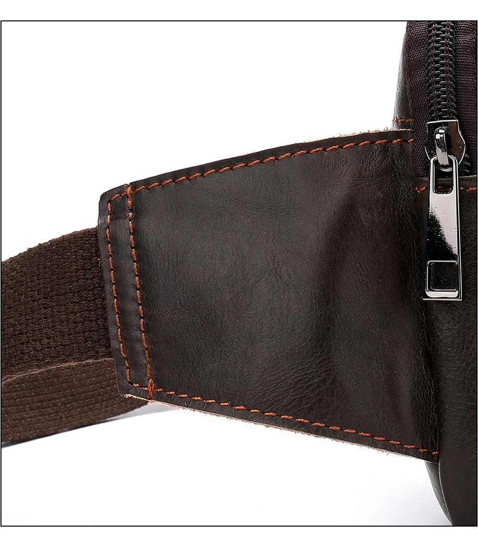 Waist Bag Leather Genuine Men Fanny Pack Money Belt Bag Phone Pouch Bags for Men Small Male Travel Waist Chest Pack 10