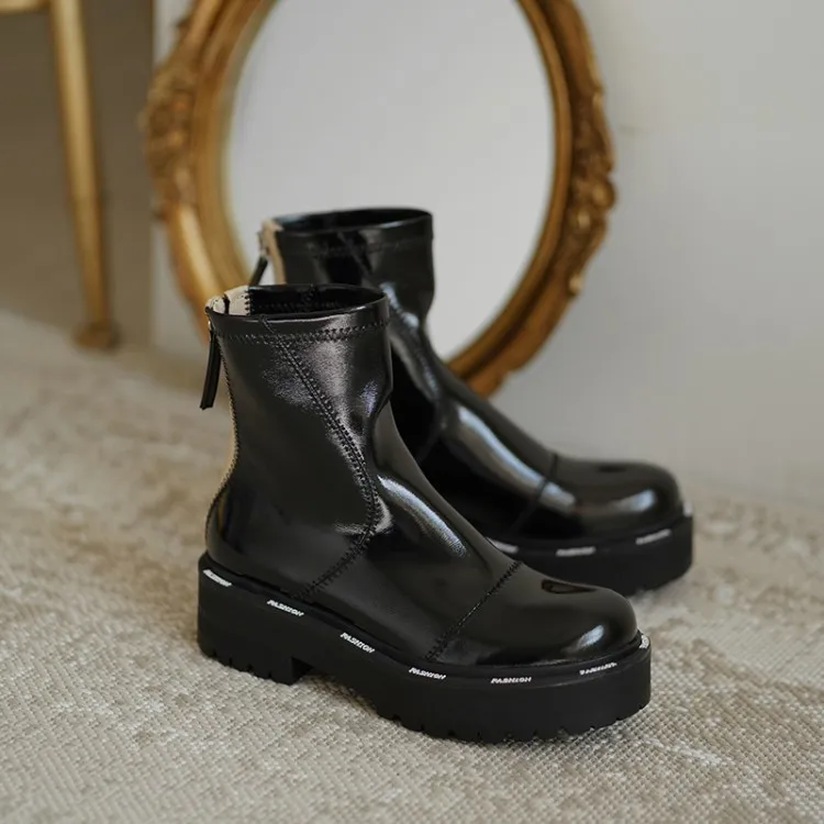 

Zipper boots Martin boots women's boots thick-soled autumn and winter new short boots short boots high boots X647