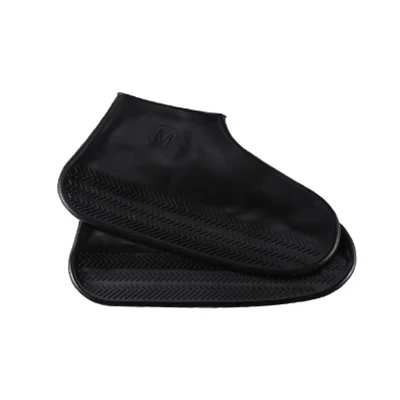 Дождевые Чехлы для обуви многоразовый силикон Складные Водонепроницаемые протекторы для обуви противоскользящие велосипедные уличные непромокаемые сапоги для детей и мужчин - Цвет: Black