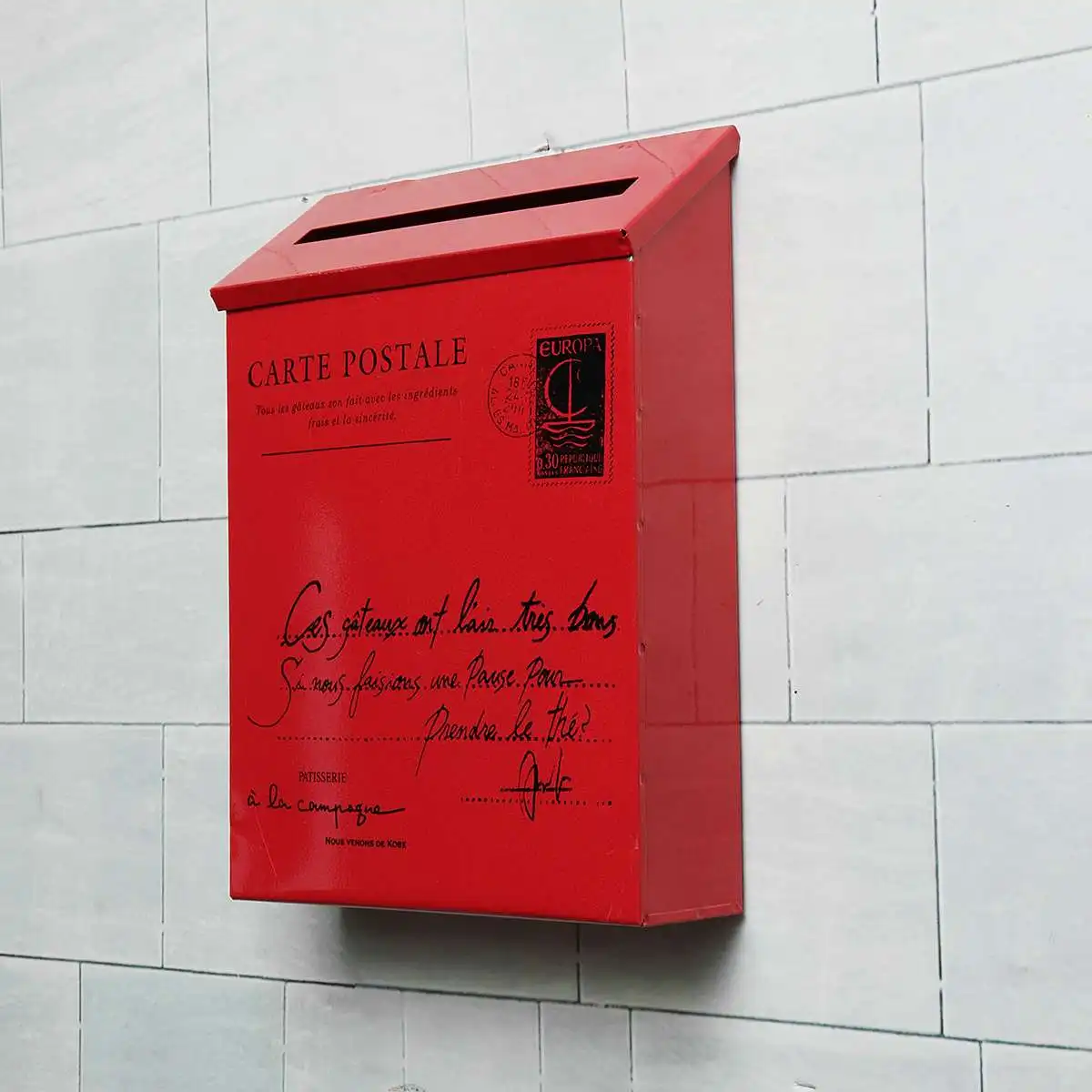 Ретро американский пасторальный настенный почтовый ящик мода ведро газета коробки почтовый ящик металлический буквенный замок для почтового ящика украшения сада - Цвет: red