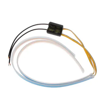 

Waterproof Daytime Running Lights Car LED Headlight Ultra-thin Flexible Turn Signal DRL 45cm E7CA