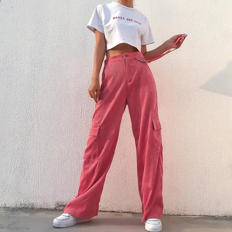 high waist straight trousers