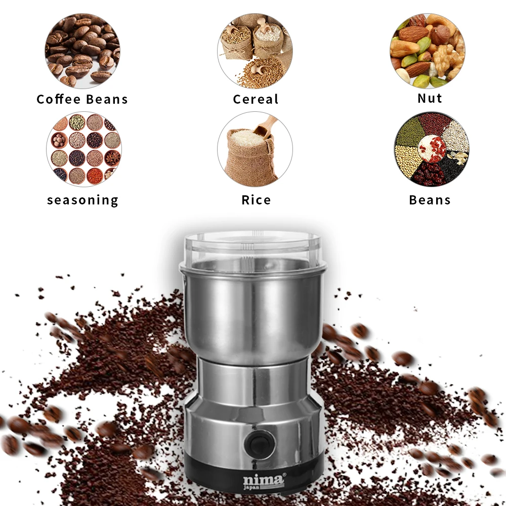 

Home Mini Stainless Steel Coffee Spice Nuts Grains Bean Grinding Multifunctional Electric Grinder 50-400ML Coffee Grinder