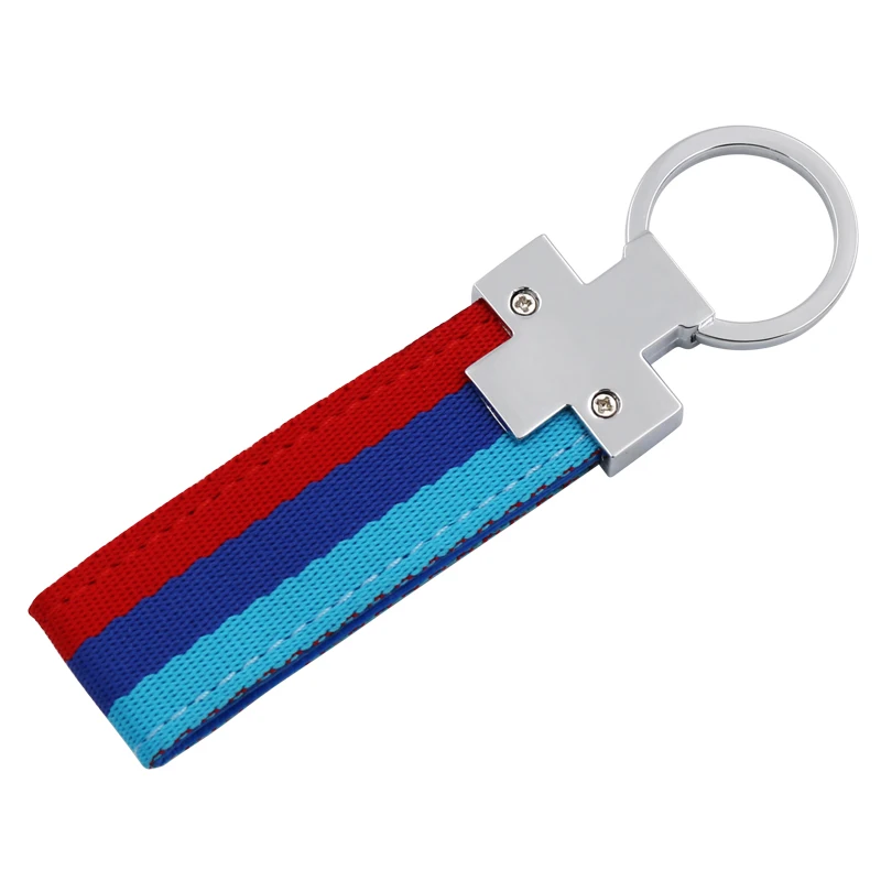 1PCS keychain key ring Woven 3 color button lanyard for keys car