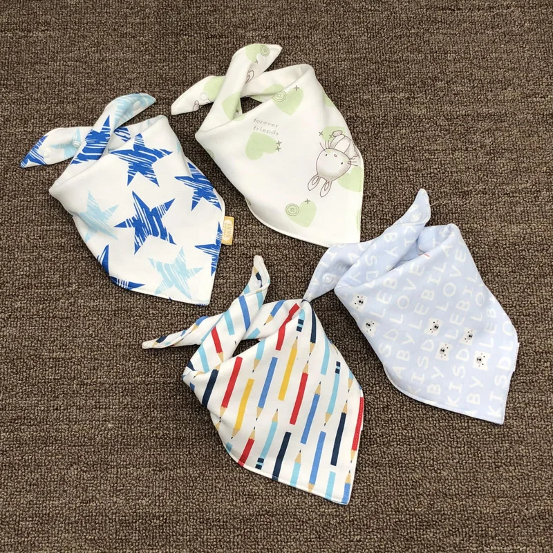 S 4 pieces Детский хлопковый нагрудник для кормления, халат, треугольная бандана, фартук, Одежда для младенцев, слюнявчик, полотенце для маленьких девочек, аксессуары для еды, детские вещи - Цвет: S 4 pieces