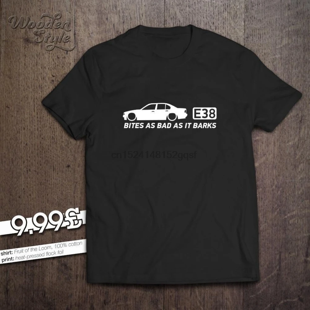 Прикольная футболка bite As Bad It Barks Германия Классическая машина E38 728 730 740 750 V8 7-Series