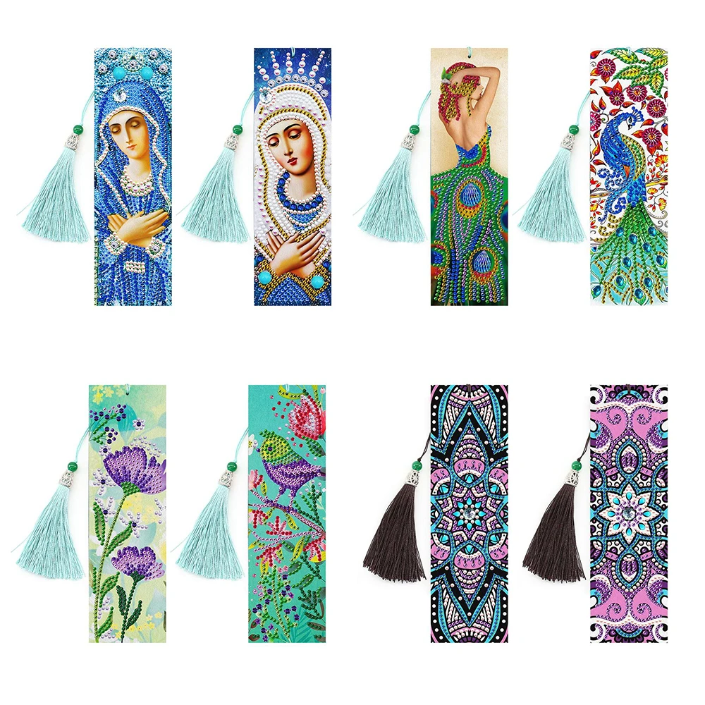 Creative DIY Special Shaped Diamond Painting Leather Tassel Bookmark Art Crafts Creative DIY Special Shaped Diamond Painting Leather Tassel Bookmark Art Crafts