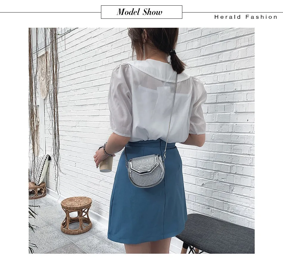 Herald модные женские сумки-мессенджеры, качественная женская сумка на плечо с цепочкой, элегантная блестящая седельная сумка, женская сумка через плечо