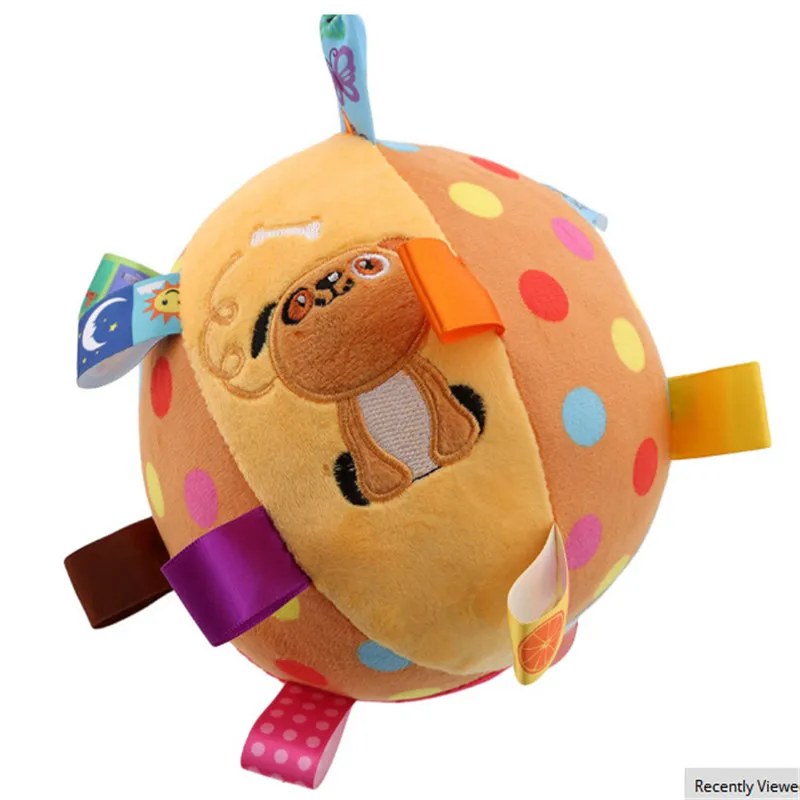 New Plush Toy Baby Children's Ring Bell Rattle Ball Cloth Music Sense Learning Educational Cotton Hand Grasp | Игрушки и хобби