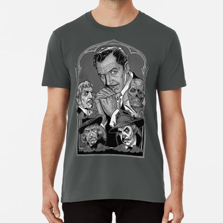 Vincent Price T Shirt Attore Film Horror Tim Burton The Raven Star Cinema Tv Classic