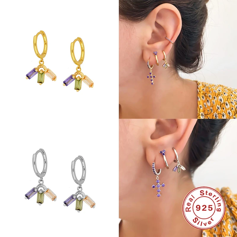 

Aide Real 925 Sterling Silver Small Hoop Earrings For Women Geometric Simple Round Circle Earring Fine Jewelry Orecchini Donna