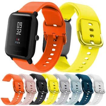 

Wearable Soft Silicone Watch Strap Replacement Silicon Gel Band For Samsung Galaxy Watch Active for Amazfit Bip Youth Strap