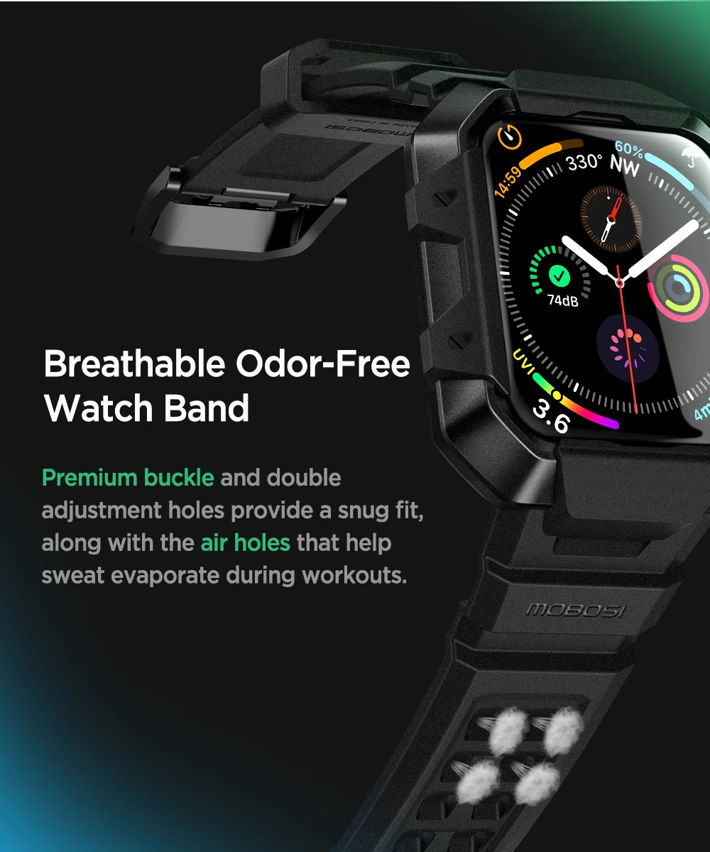 MOBOSI Strap Band for Apple Watch 44mm Series 6 5 4 SE with Military  Waterproof Case Rugged Protective Case with TPU Sport Band - AliExpress