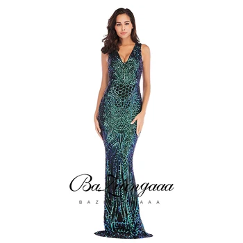 

New Elegant Woman Evening Gown Plus size slim printed long evening dress Suitable for Formal Parties