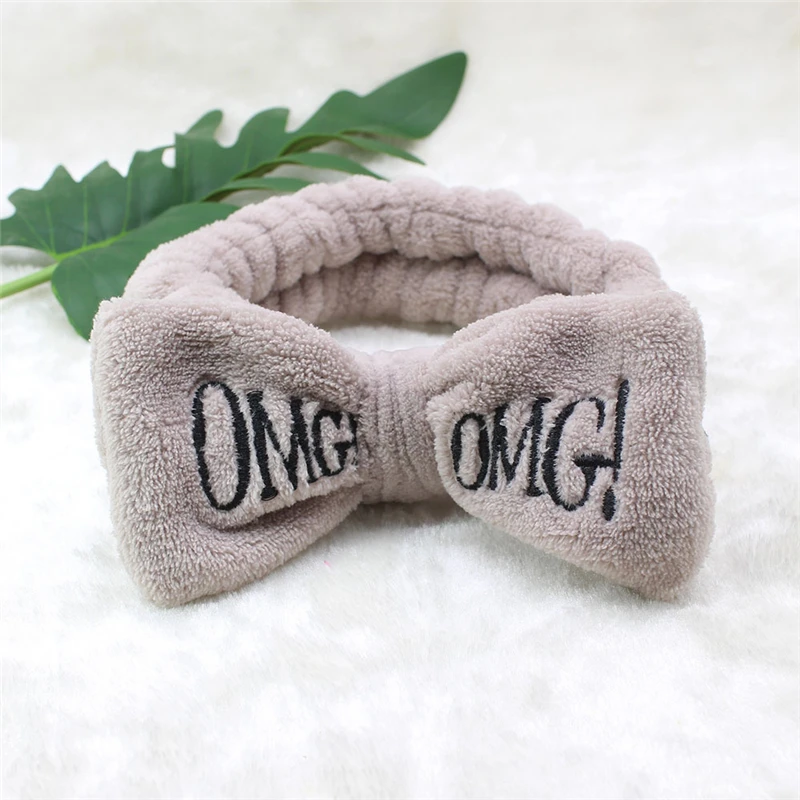 Women Head Wrap Soft Coral Fleece Makeup Headband Washing Face Turban OMG Bow Hairband Hair Turban Accessories hair accessory