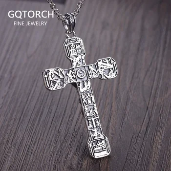 

Real Pure 925 Sterling Silver Crucifix Jesus Piece Pendant For Men Retro Antique Holy Orthodox Jewelry