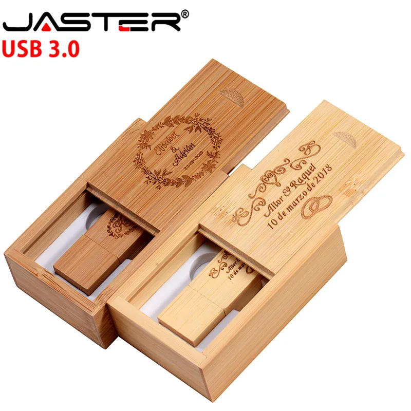 JASTER USB 3,0 фотография подарок внешний накопитель(более 10 шт бесплатный логотип) деревянный+ коробка Флешка 4 ГБ/16 ГБ/32 ГБ/64 Гб