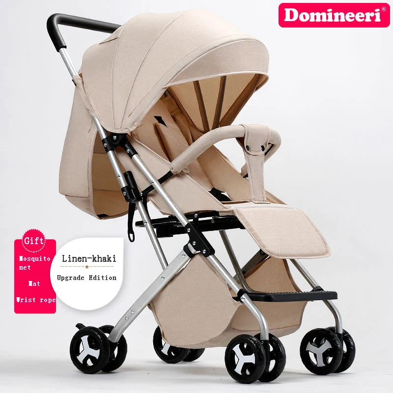 Baby trolley ultra-light, portable and easy to fold baby pocket umbrella trolley umbrella stroller - Цвет: B-Verison-Khaki