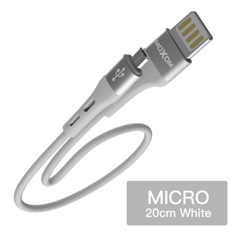 MOXOM Кабель портативного зарядного устройства 20 см Micro USB кабель для быстрой зарядки Кабель портативного зарядного устройства короткий кабель для iPhone huawei samsung xiaomi - Цвет: MX-CB07SM