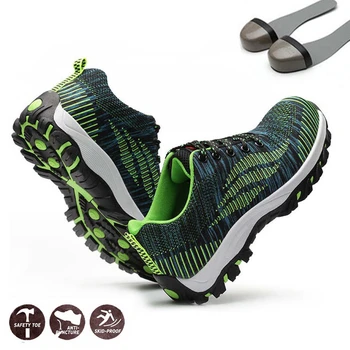 

Autumn winter steel toe boots work safety large size outdoor tennis breathable puncture protection safety shoes men sports shoes