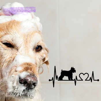 Online Schnauzer Blut Pflege Hund Salon Aufkleber Pet Shop Wand Aufkleber Vinyl Kunst Decals Parede Decor Wandbild Pet Klinik Wand Aufkleber