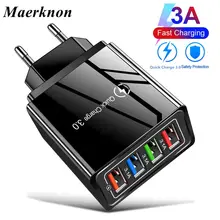 Carregador usb carga rápida 4.0 3.0 3.1a carregamento rápido adaptador de energia carregador para samsung iphone 11 7x4 portas carregador do telefone móvel