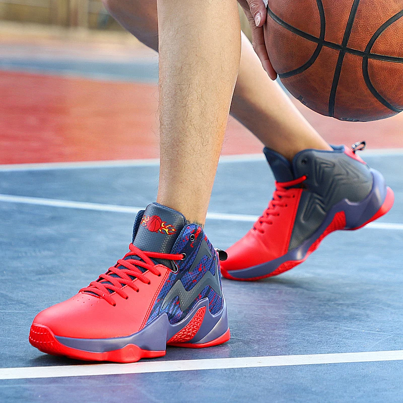 Мужская баскетбольная обувь с высоким берцем; светильник; теннисные баскетбольные кроссовки; нескользящие дышащие уличные спортивные кроссовки; большие Size38-45