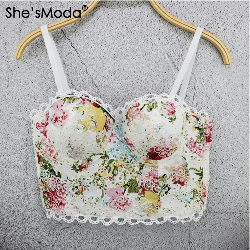 china wholesale floral lace bustier crop top (2)