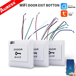 Bouton de sortie de porte sans fil Tuya WiFi, commutateur pour serrure de porte électronique, système de contrôle d'accès par application, télécommande 