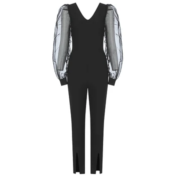 

Black Sexy Bodycon Jumpsuit Female Clothes Mesh Women Overalls 2020 New Long Sleeve Skinny Rompers Womens Jumpsuit