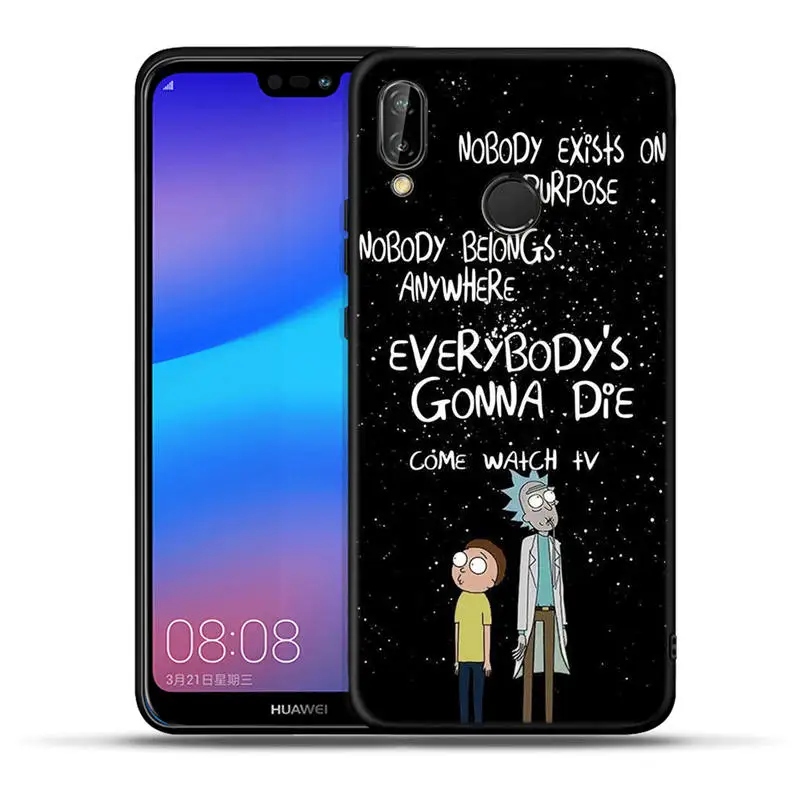 Мягкий чехол из ТПУ с рисунком аниме Рика и Морти для huawei mate 20 10 P30 P20 Pro P10 P9 P8 Lite P Smart Матовые чехлы