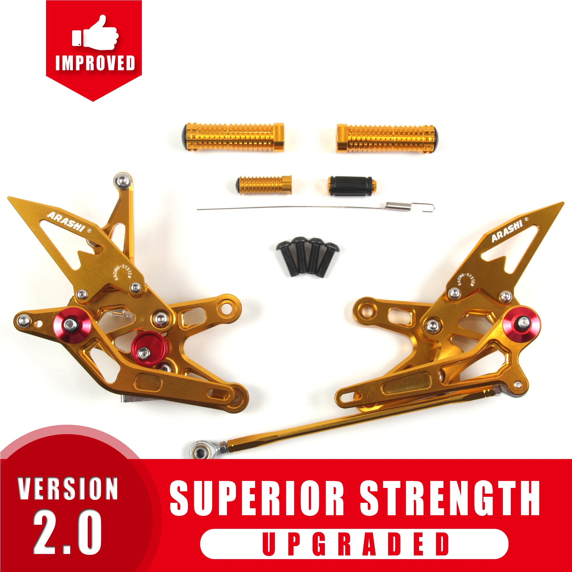 

Arashi Adjustable Foot Pegs ZX10R NINJA 2006 2007 CNC Rear Rest Footrest For KAWASAKI ZX-10R Foot Pedals Rest Rearset Aluminum