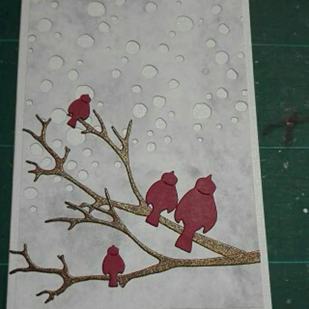 Chegada nova neve aves ramo de corte metal dados 3d diy Скрапбукинг carbono afiada artesanato morrer cartыes convite