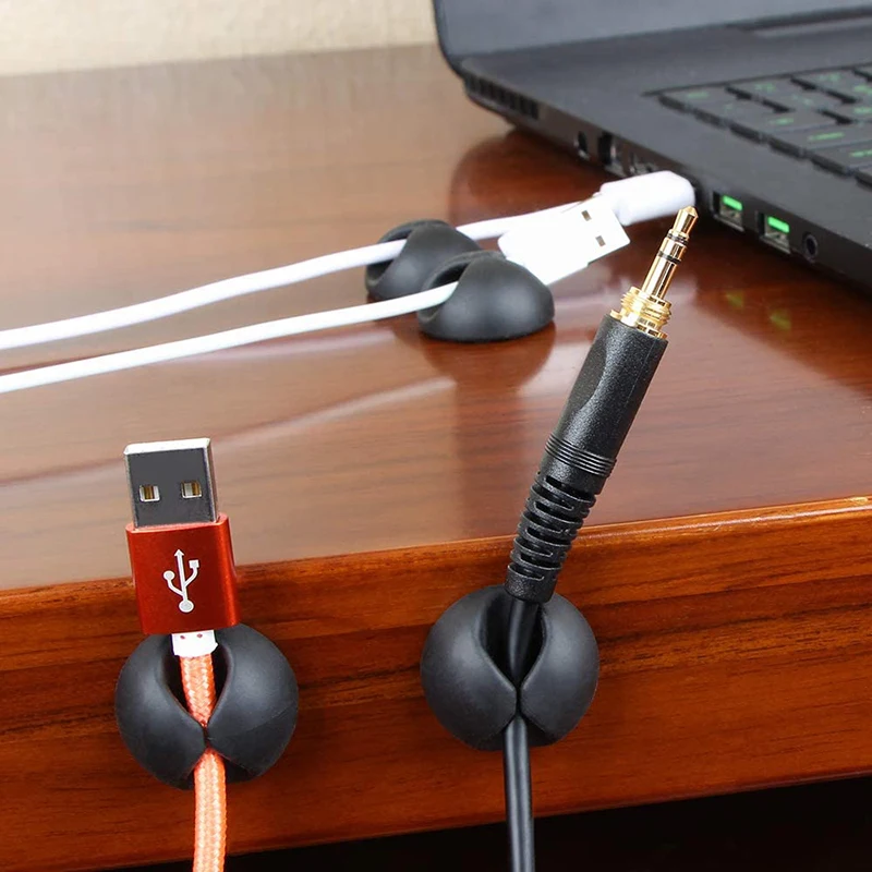 30 шт. Кабельный органайзер силиконовый usb кабель для намотки рабочего стола